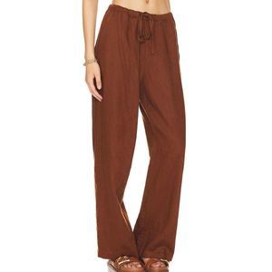 Rails Emmie Wide Leg Linen pants brown